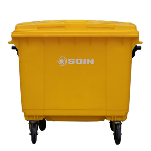 CONTENEDOR DE BASURA CON RUEDAS AMARILLO 660 LTS.
