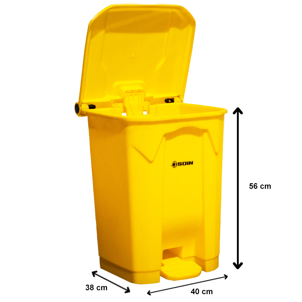 BASURERO PL STICO 50 L CON PEDAL SOIN – AMARILLO