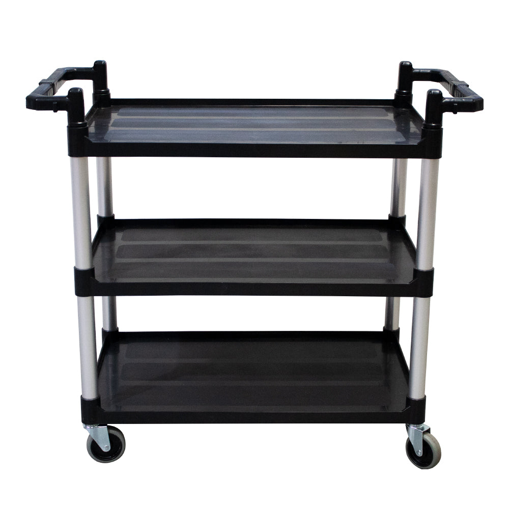 CARRO SERVICIO MULTIUSO NEGRO 3 BANDEJAS 70 KG
