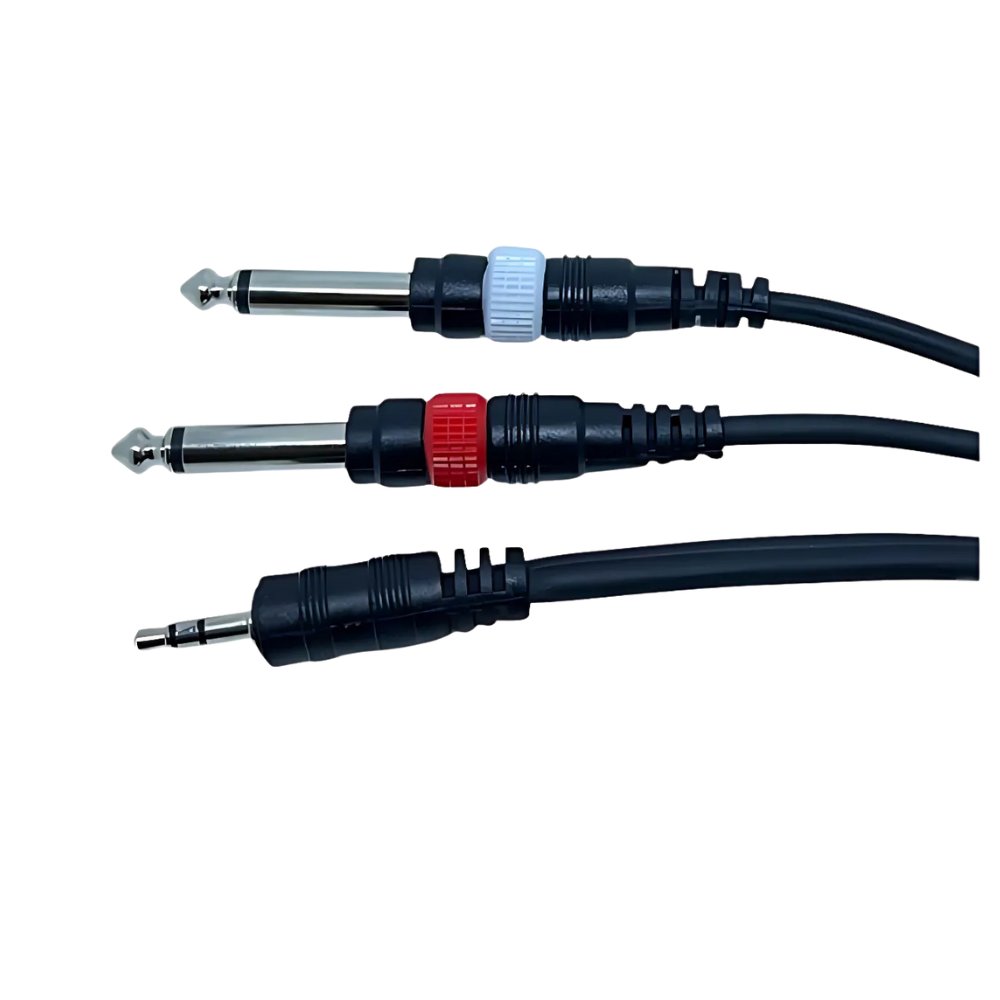 CABLE PARALELO ST. C/PLUG 3.5 ST. A 2 PLUG 6.3 MONO 1,8M