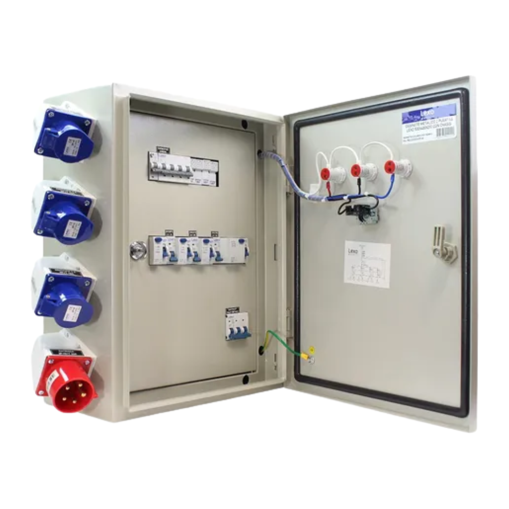 Tablero industrial metálico con parada de emergencia 380/ 220V-32A