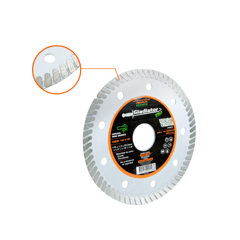 DISCO CORTE GRANITO 4 1/2" x 1,2mm DEG 10115