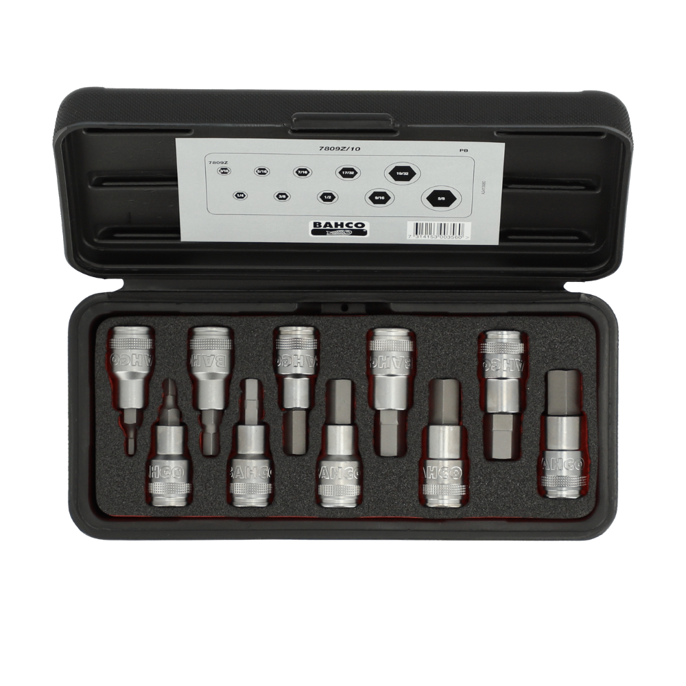 Juego de Dados Punta Hexagonal / Allen 3/16-5/8 BAHCO