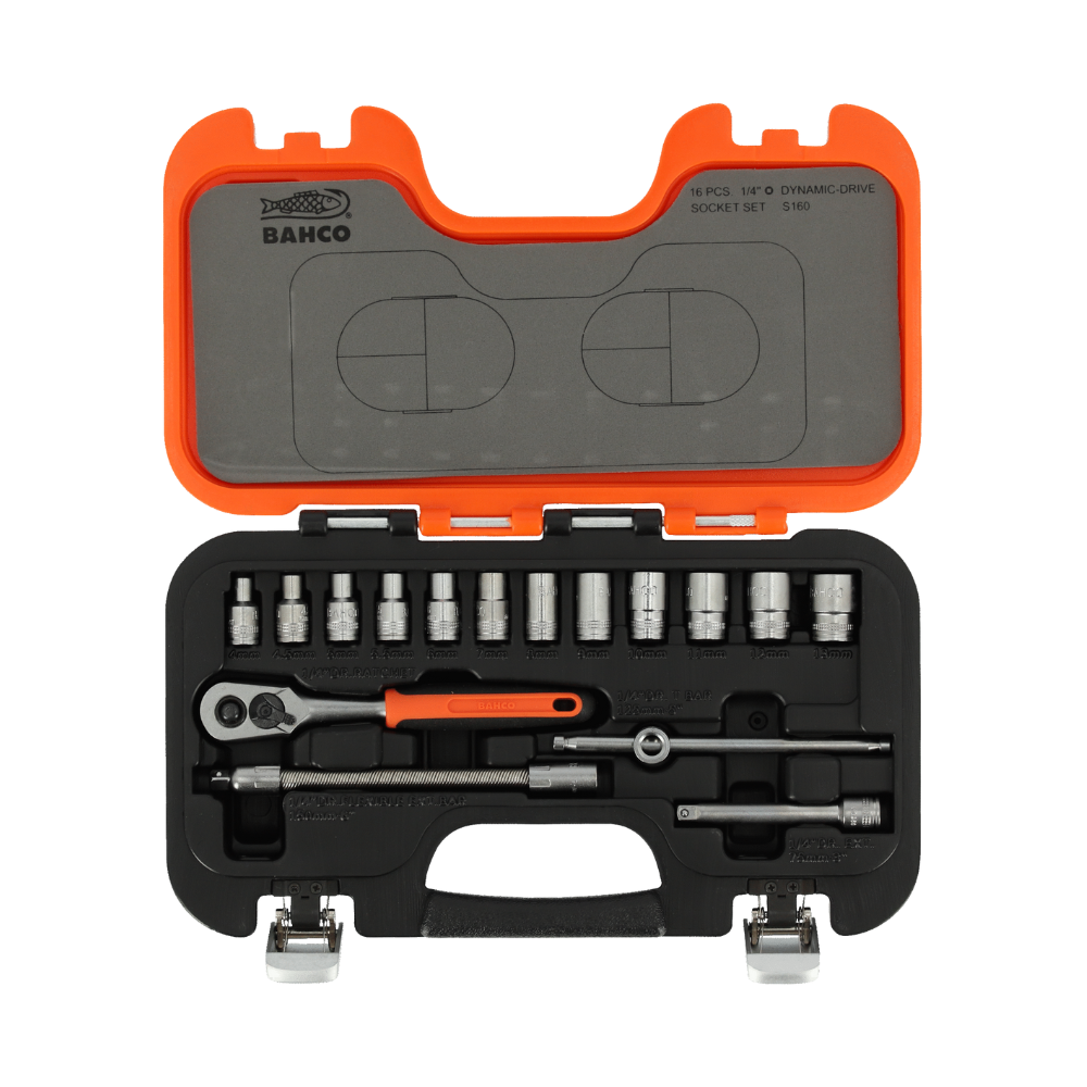 Juego De Dados 1/4" 4 - 13MM 16 Piezas BAHCO