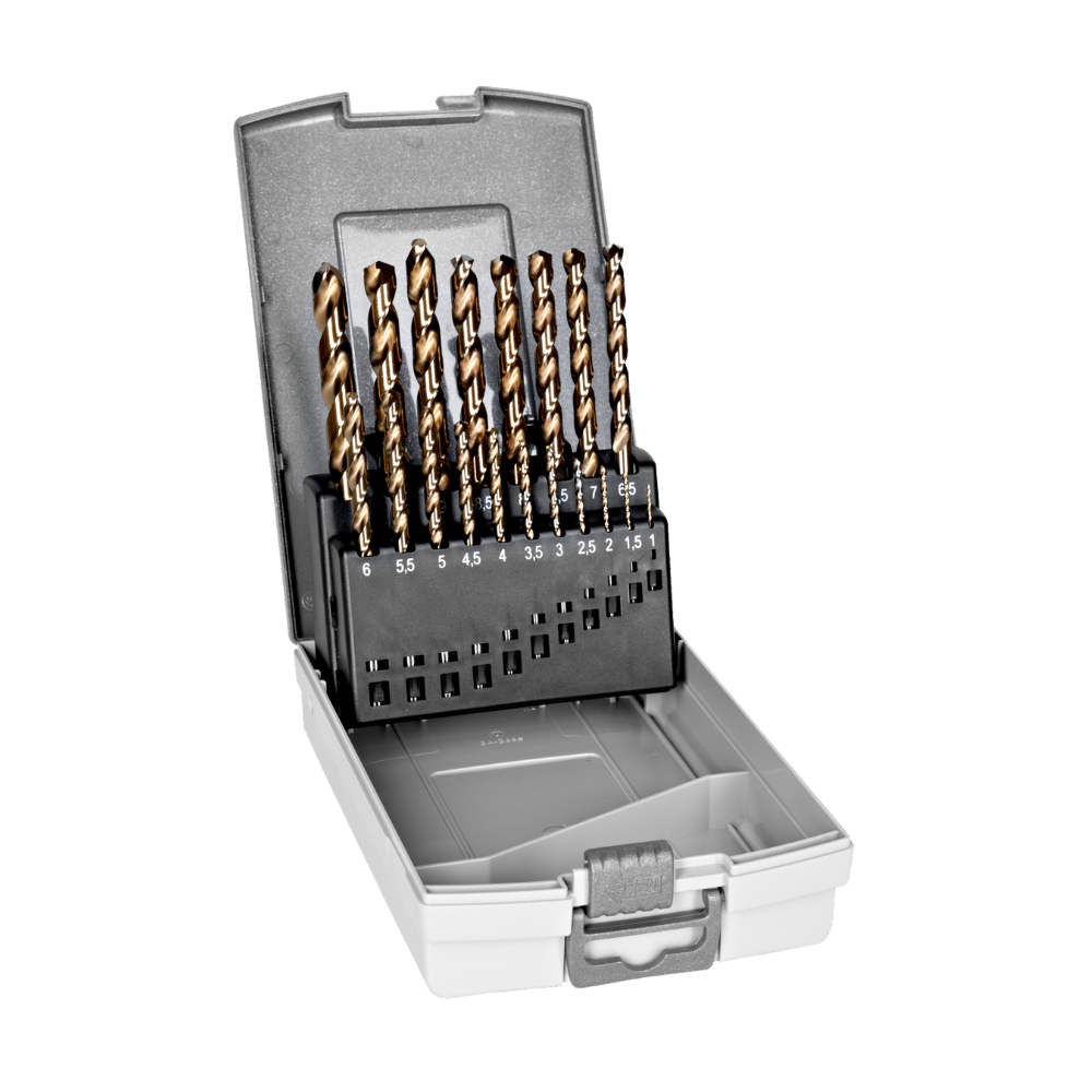 Juego Brocas Cobalto 1 mm a 10 mm 19 Piezas Bahco