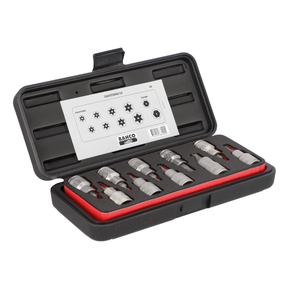 Juego de Dados con puntas para TORX® (estrella) y Phillips de 1/2" BAHCO