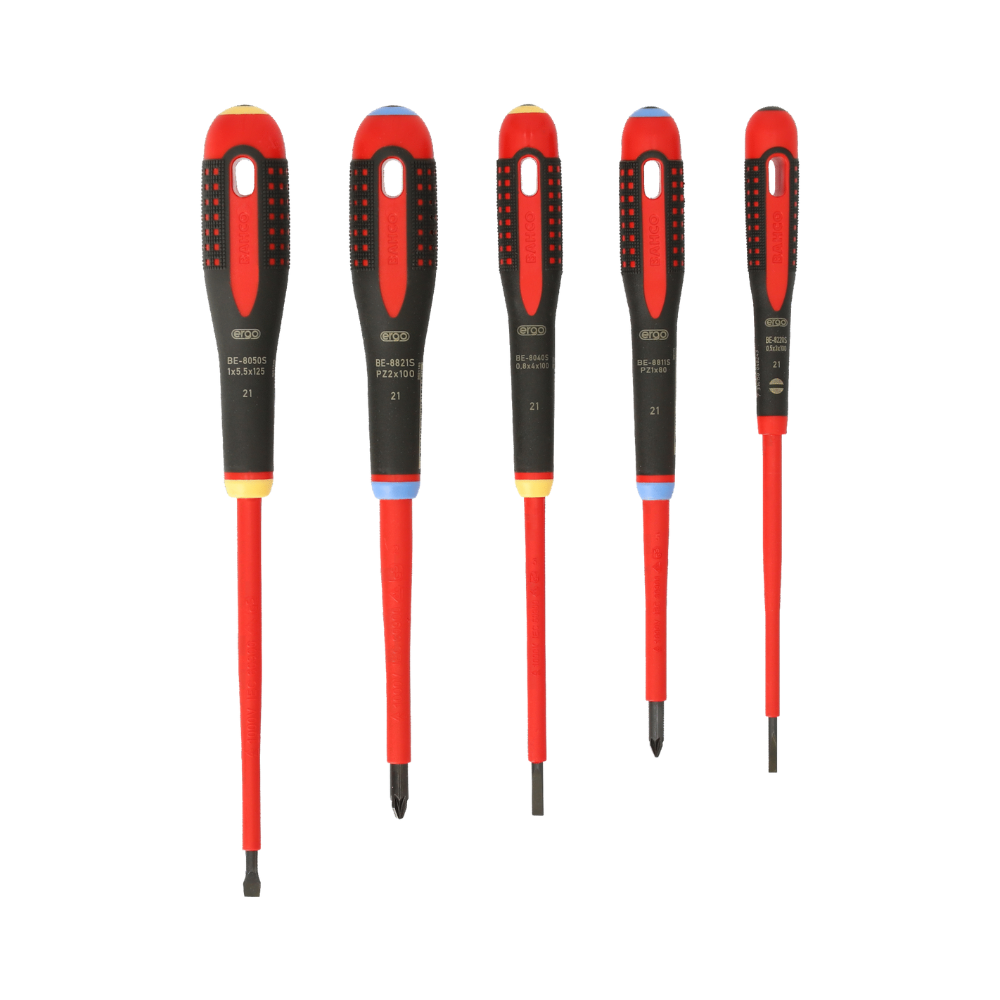 Juego Atornilladores Ranurados y Pozidriv 1000V 5 Piezas Bahco