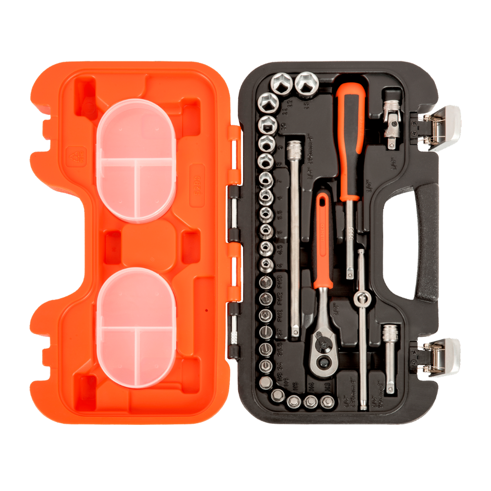 Juego de Dados con Chicharra/Carraca y Puntas Varias 29 Piezas BAHCO