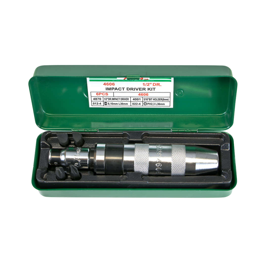 ATORNILLADOR HANS IMPACTO 1/2 DR.C/PUNTAS 6 PZAS. #4606 (OF)