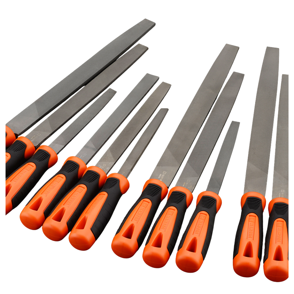 Lima plana segundo corte 10" con mango de fibra Harden