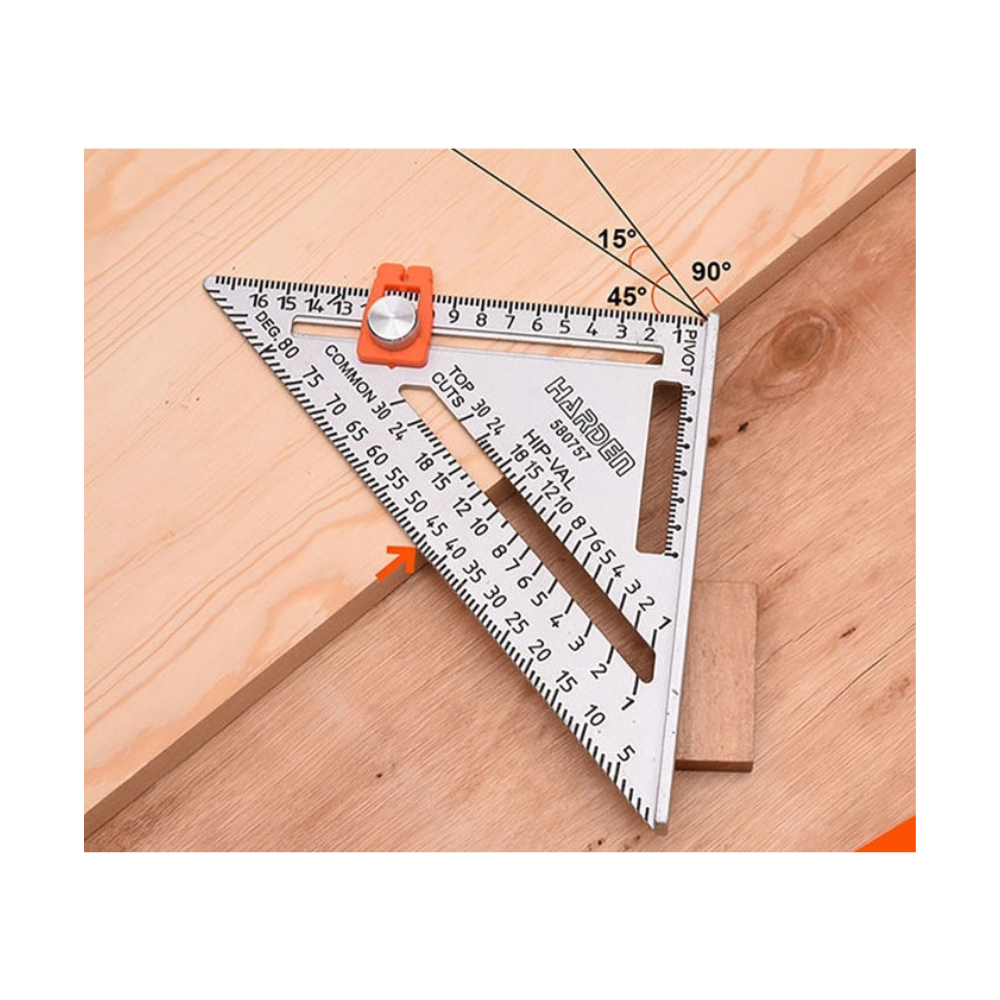 Escuadra triangular 7" de aluminio HARDEN