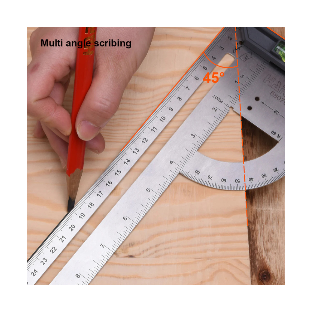 Escuadra multipropósito 12" con nivel HARDEN