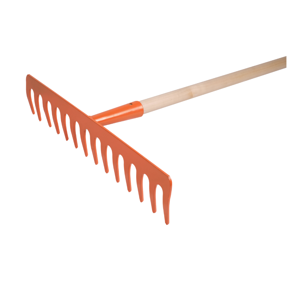 RASTRILLO JARDINERO 14 DIENTES, MANGO DE MADERA GROSOR 4MM