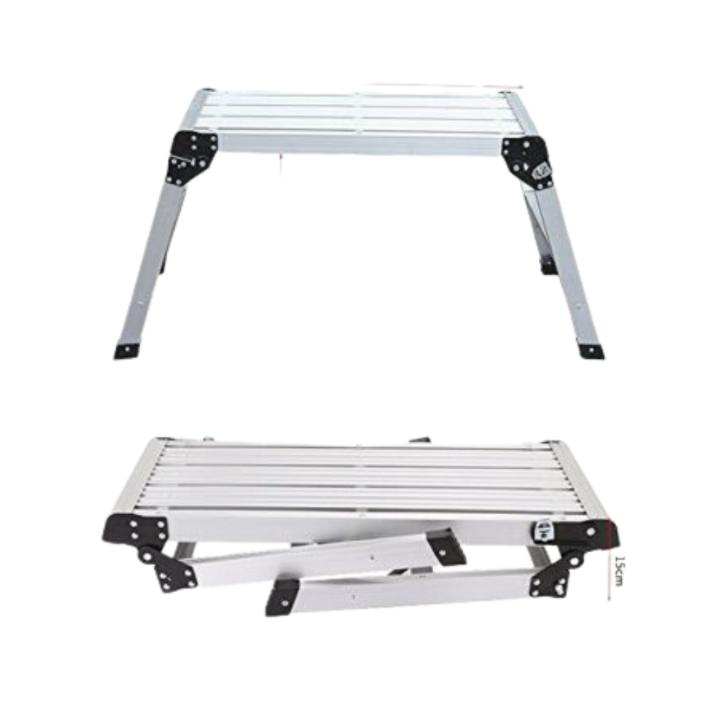 ESCALERA PLATAFORMA ALUMINIO PLEGABLE 150 KG.