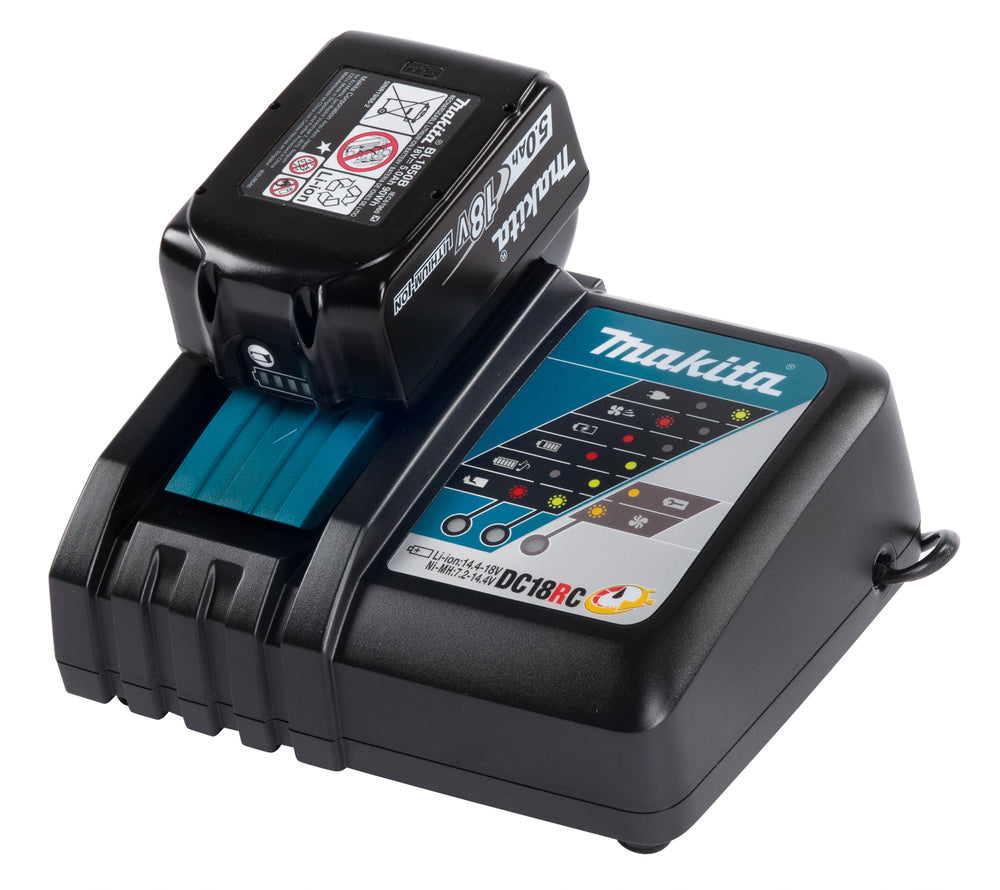 SET CARGADOR RAPIDO MAKITA 18V DC18RC + BATERIA DE 3.0 A