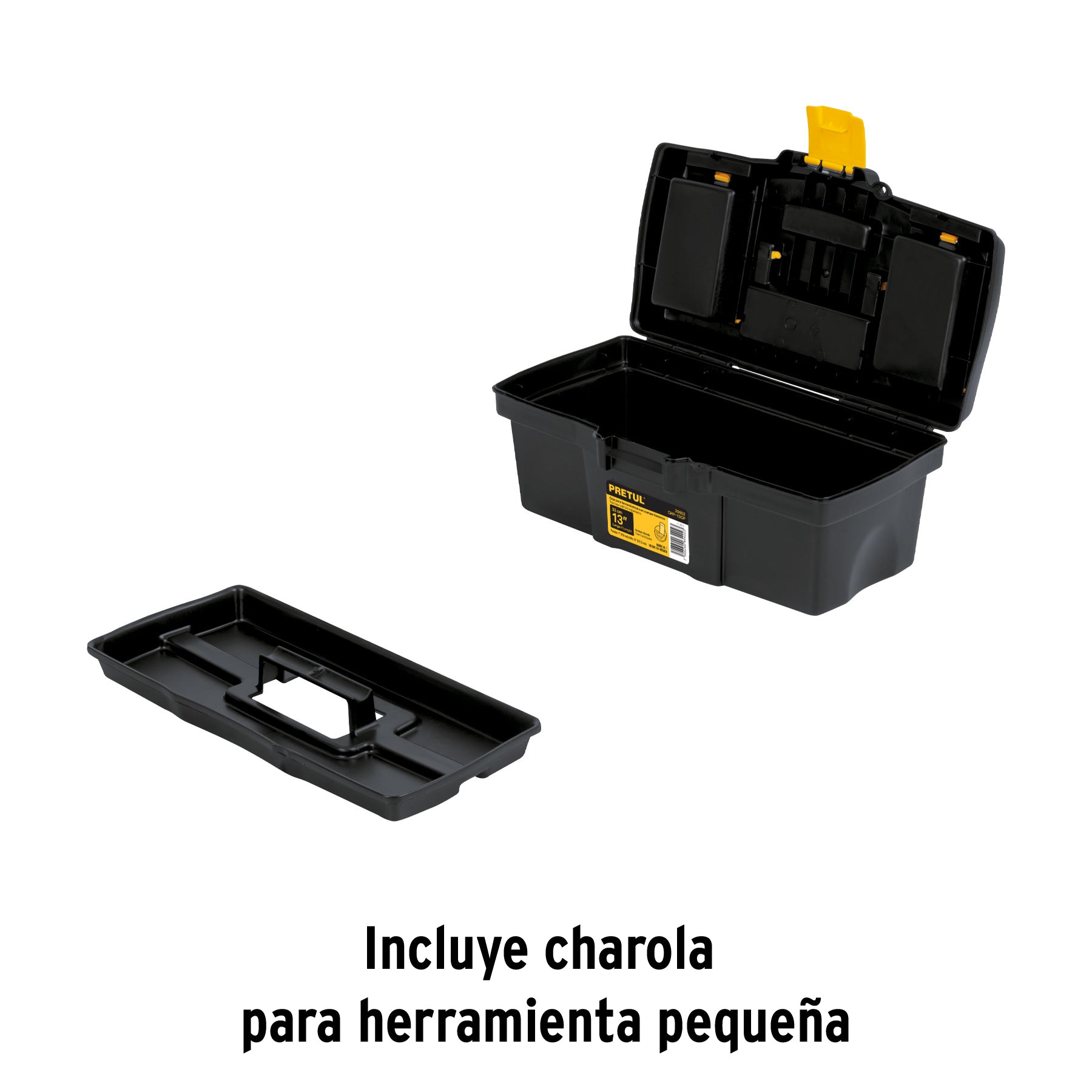 CAJA HERRAMIENTA PRETUL (TRUPER) PLASTICA NEGRA 13" # CHP-13CP (20602)