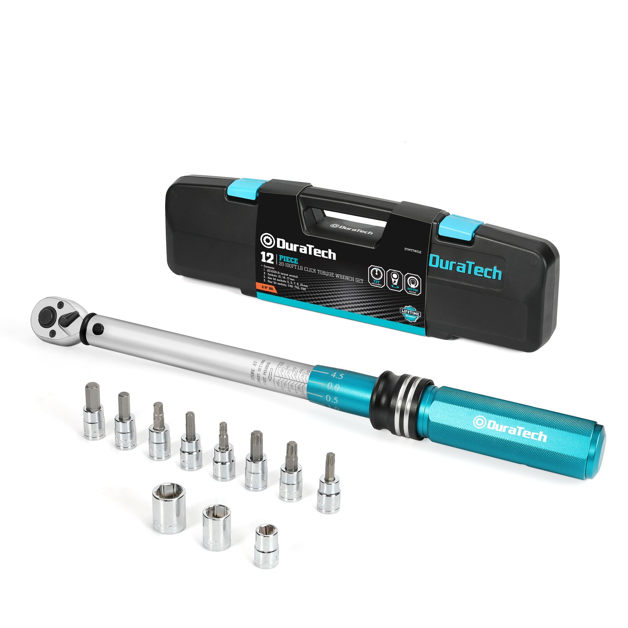 Set llave de torque 3/8" 27.1-135.6Nm 12 piezas Duratech