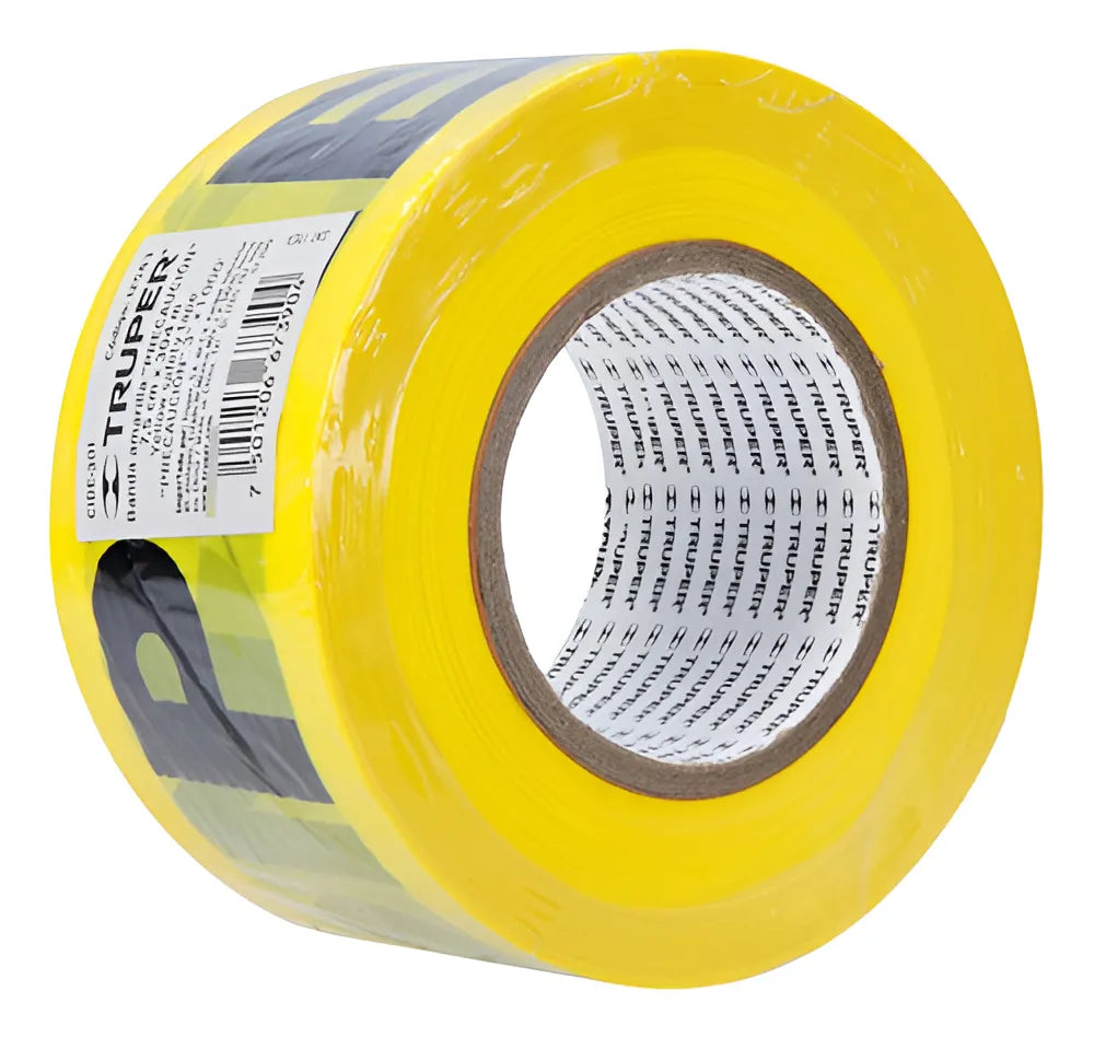 CINTA "PRECAUCION" TRUPER PLAST. ROLLO 304 MT. # CIDE-301( BAN-PRE1000) (12583)