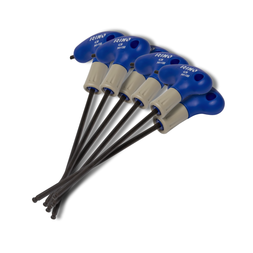 KIT MECÁNICO 2 IRIMO: Llave de torque 1/2 25-125-nm IRIMO + Palanca de 90º + Juego de destornilladores mango en T hexagonales con bola, 6 piezas + Linterna de taller SMD inalámbrica