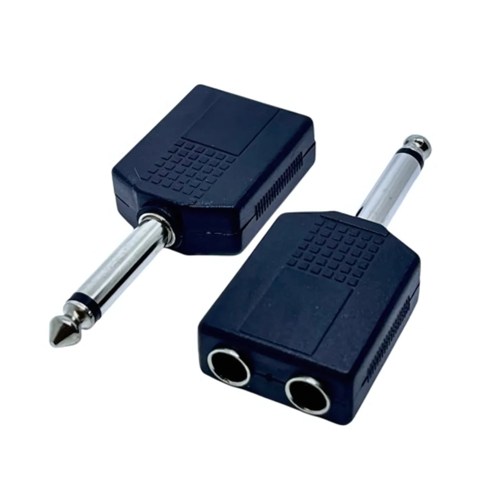 ADAPTADOR PLUG 6.3 MONO A 2 JACK 6.3 10uni