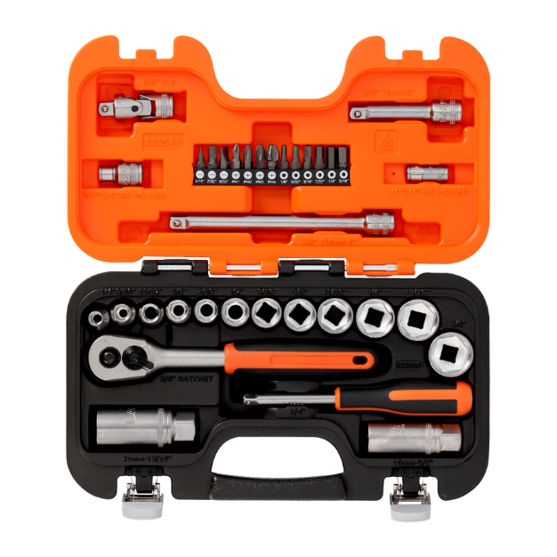 Juego de Dados y Puntas con Chicharra BAHCO 34 Pzs S330AF