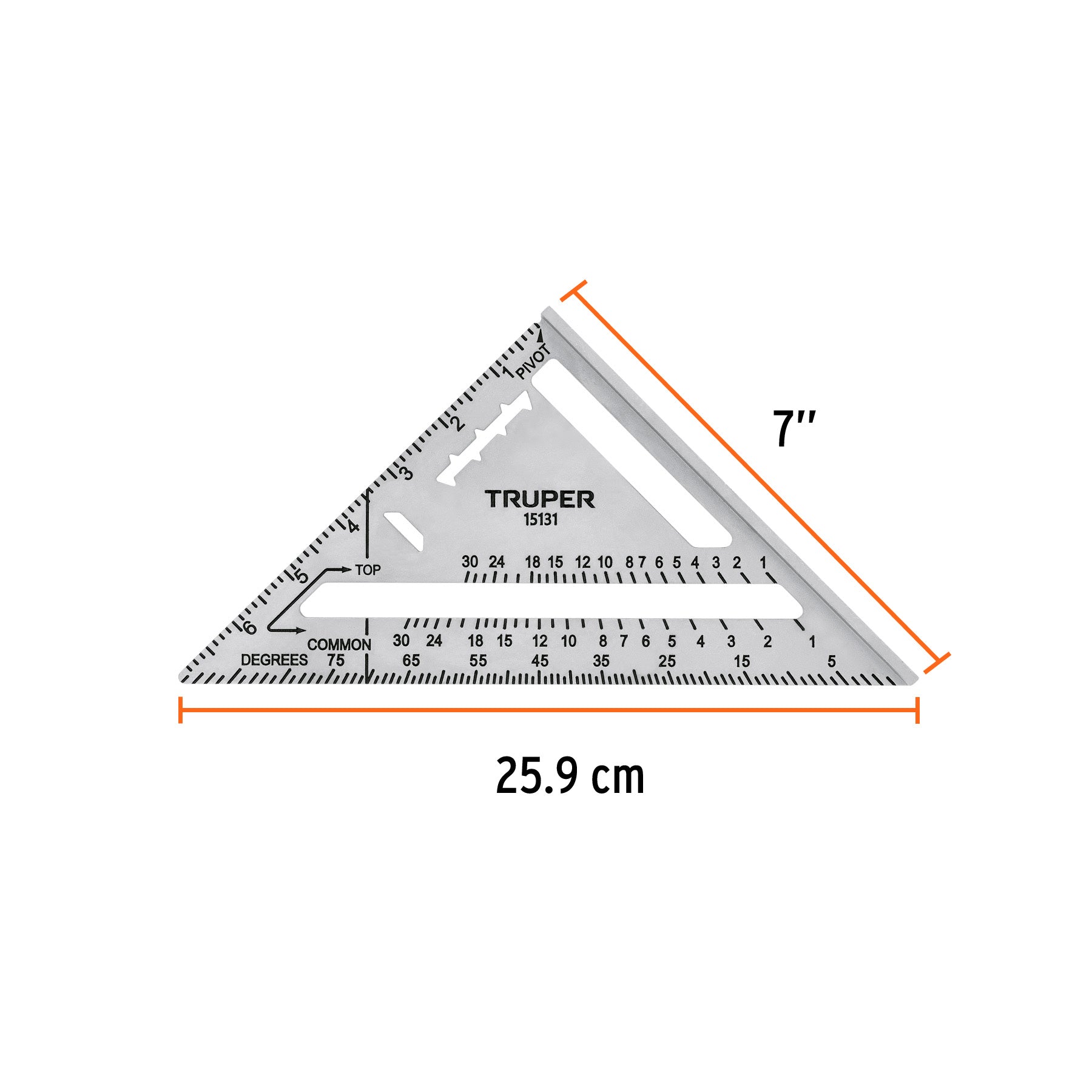 ESCUADRA DE ALUMINIO TRUPER PARA MURO DE YESO 7" ET-7A (15131)