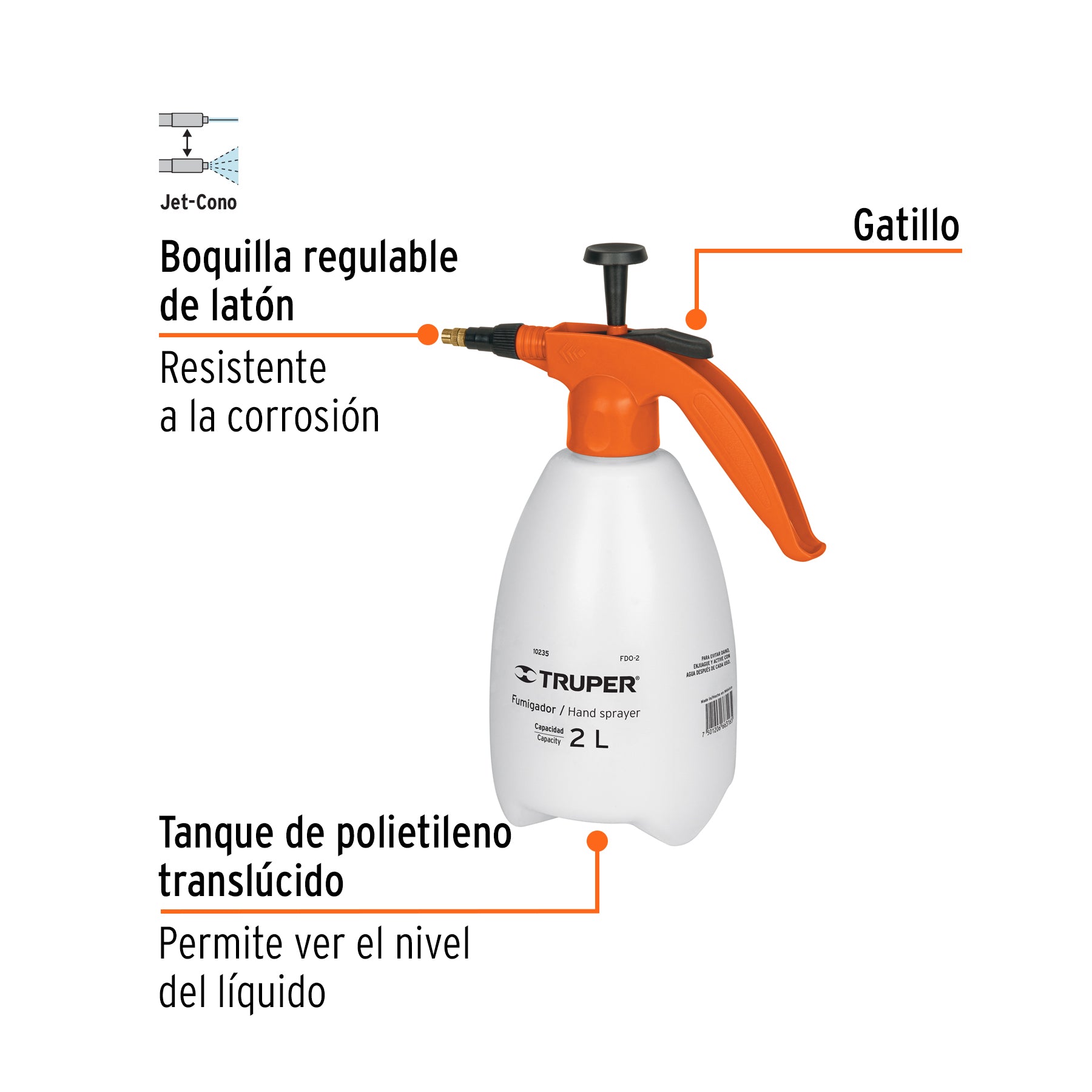 FUMIGADOR DOMESTICO TRUPER 2 LITROS # FDO-2 (10235)