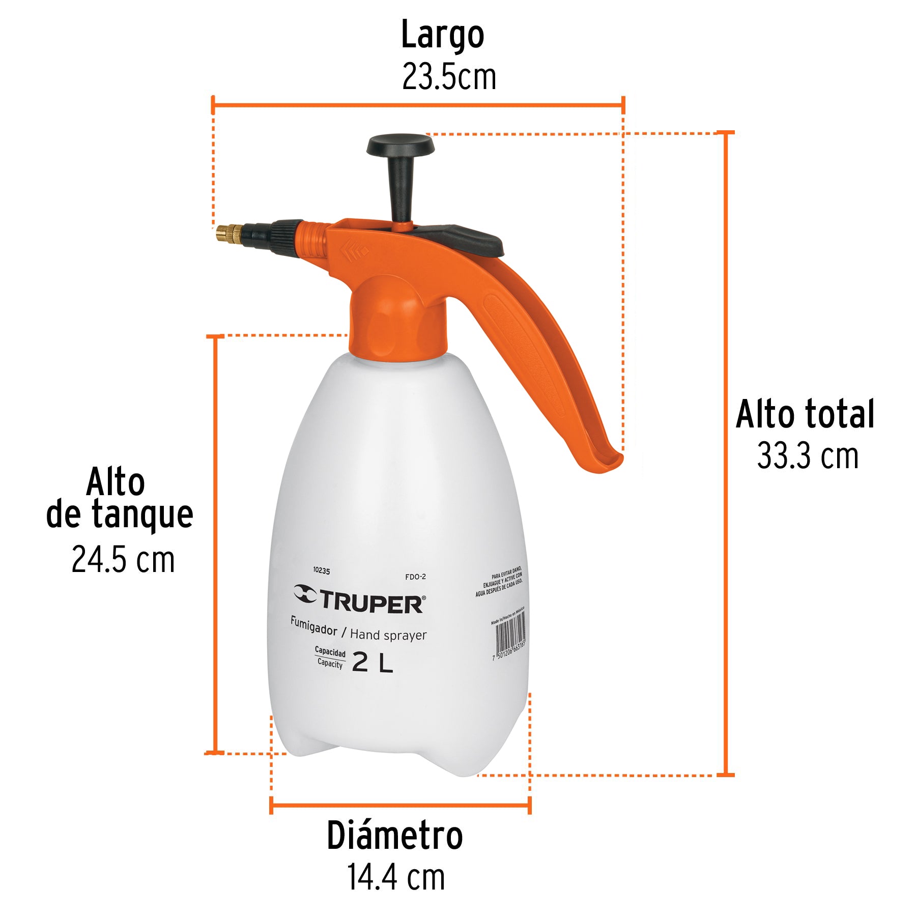 FUMIGADOR DOMESTICO TRUPER 2 LITROS # FDO-2 (10235)