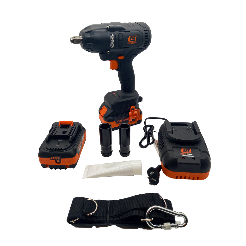 Kit llave de impacto inalámbrica 1/2" Lusqtoff