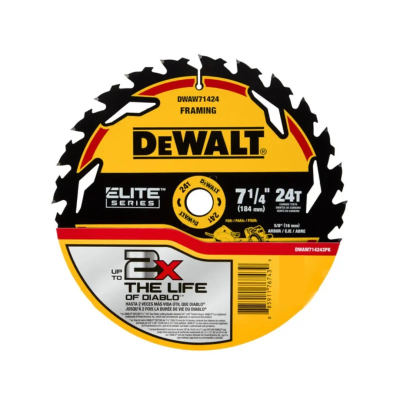Disco Sierra ELITE DEWALT 7 1/4IN 24T Corte Grueso
