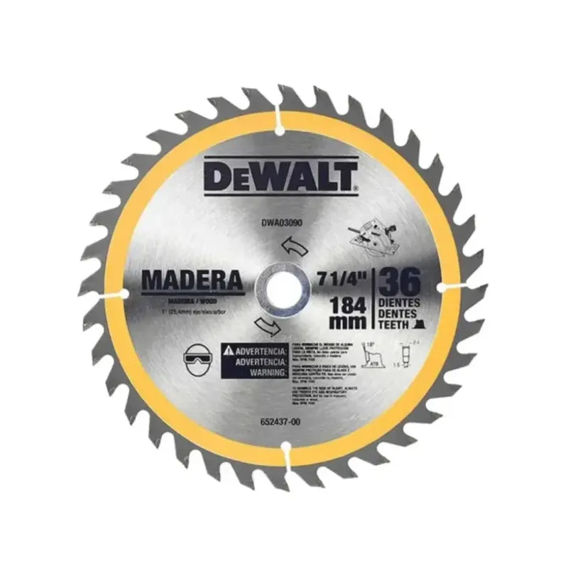 D. Sierra 7 1/4" - 36 dientes - Eje 1"(25 mm) + 5/8"(16 mm)