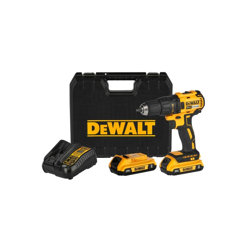 Taladro Rotación 20V Brushless - Transición DCD771C2/DCD777D2 + 2 baterías de 2.0Ah + Cargador + maleta de traslado