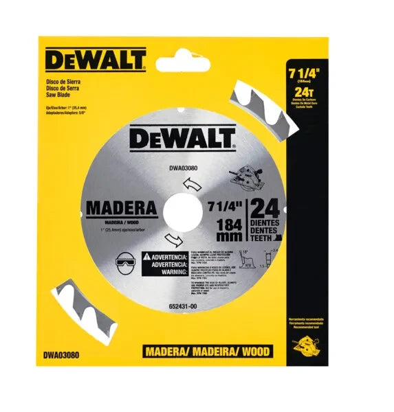 D. Sierra 7 1/4" - 24 dientes - Eje 1"(25 mm) + 5/8"(16 mm)
