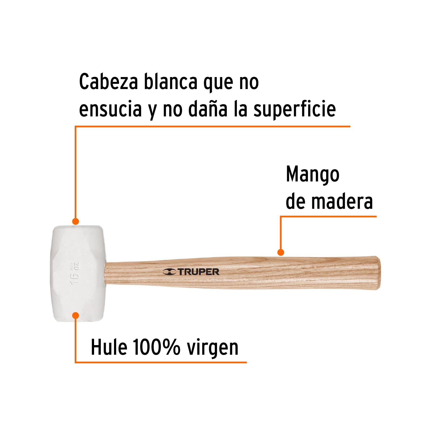 MACETAS DE GOMA TRUPER PARA DESABOLLAR FINO 16 OZ # MH-16 (16931)