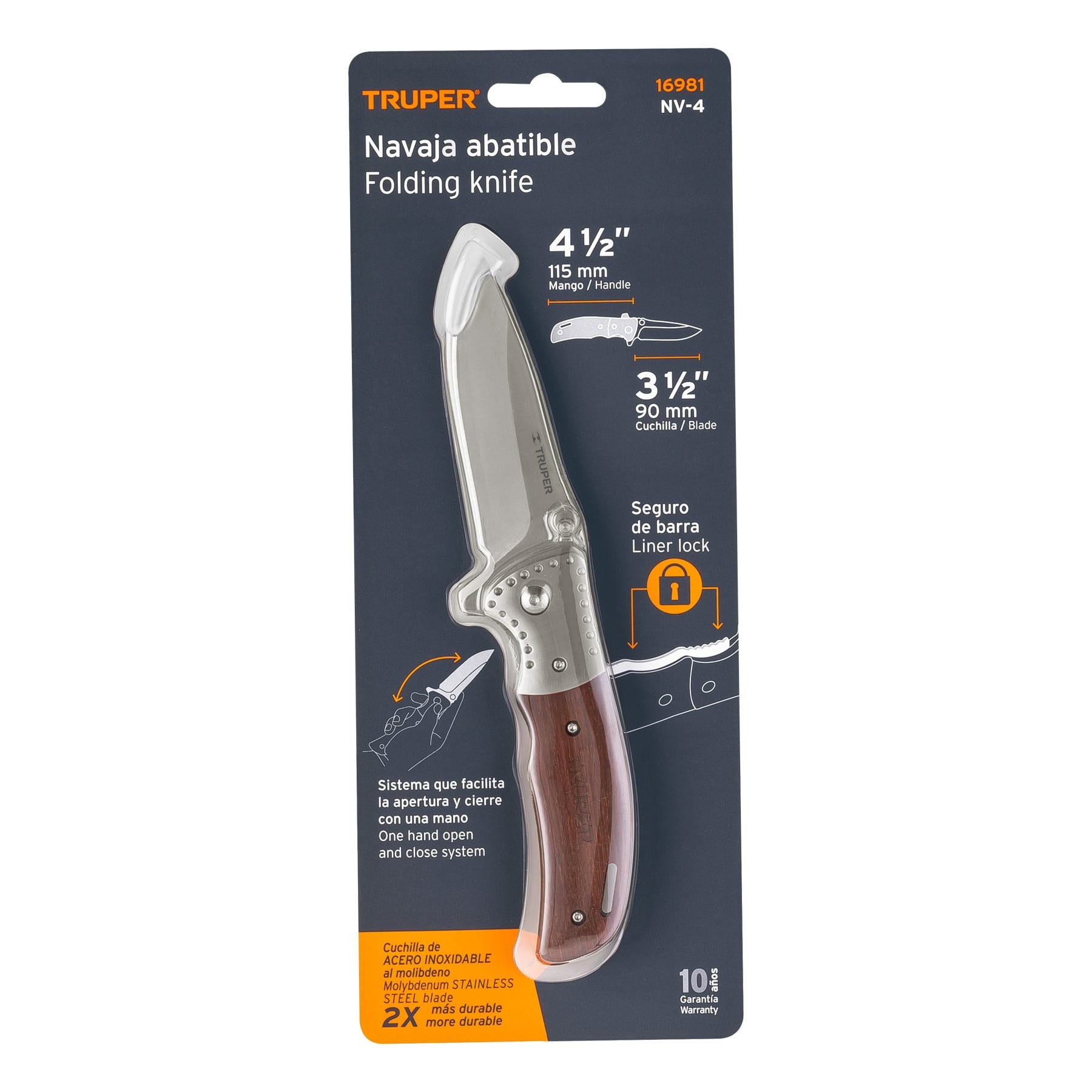 NAVAJA TRUPER ABATIBLE 4" M/METALICO # NV-4 (16981)