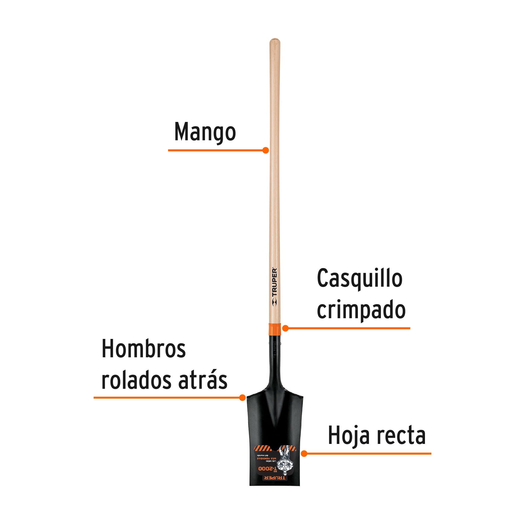 PALA JARDIN TRUPER RECTANGULAR M/MADERA LARGO # PES-LP (17226)