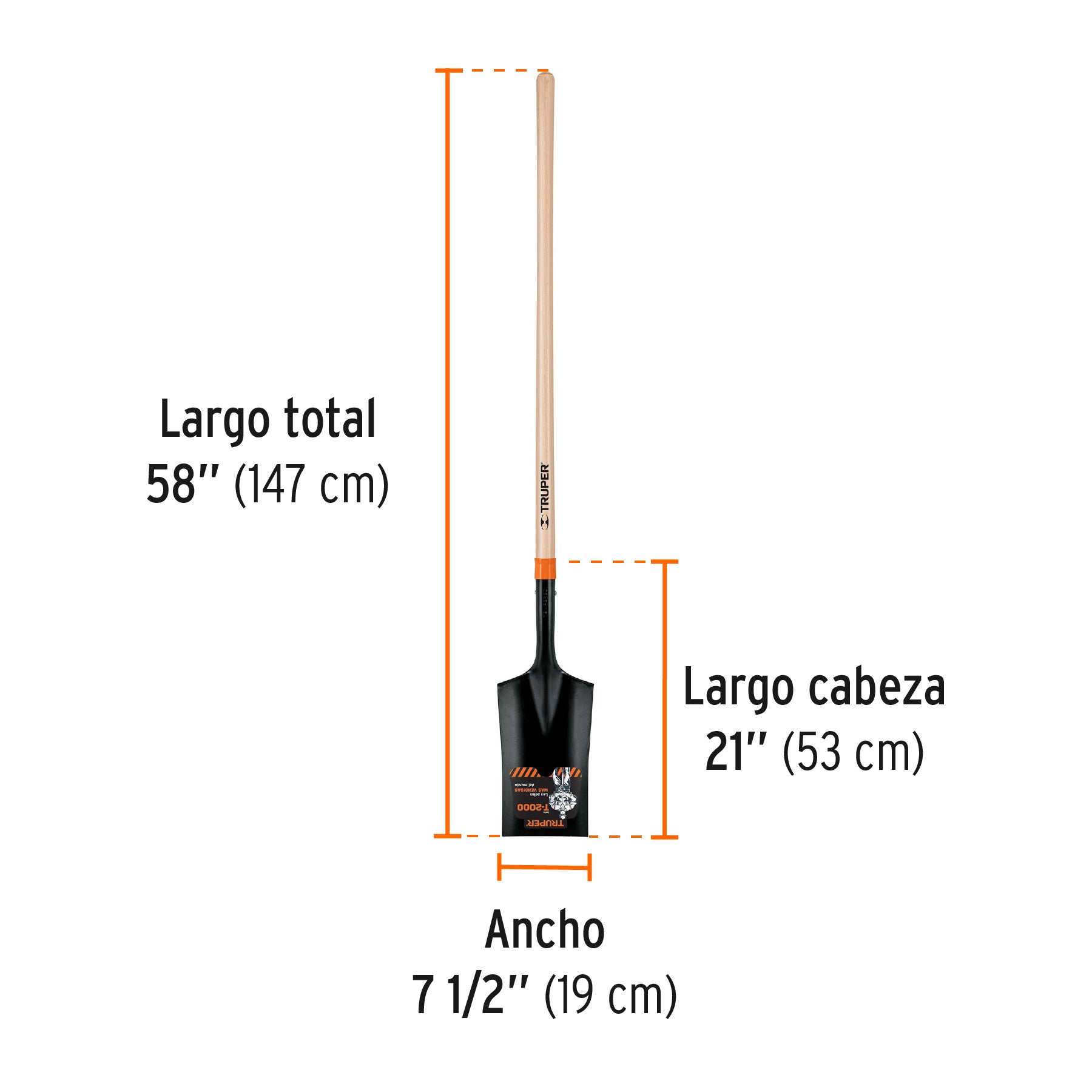 PALA JARDIN TRUPER RECTANGULAR M/MADERA LARGO # PES-LP (17226)