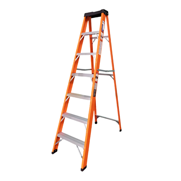 Escalera de tijera fibra de vidrio 7 peldaños 2,10 m