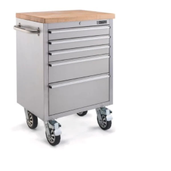 CARRO PORTAHERR. INOX. 5 CAJONES 26"