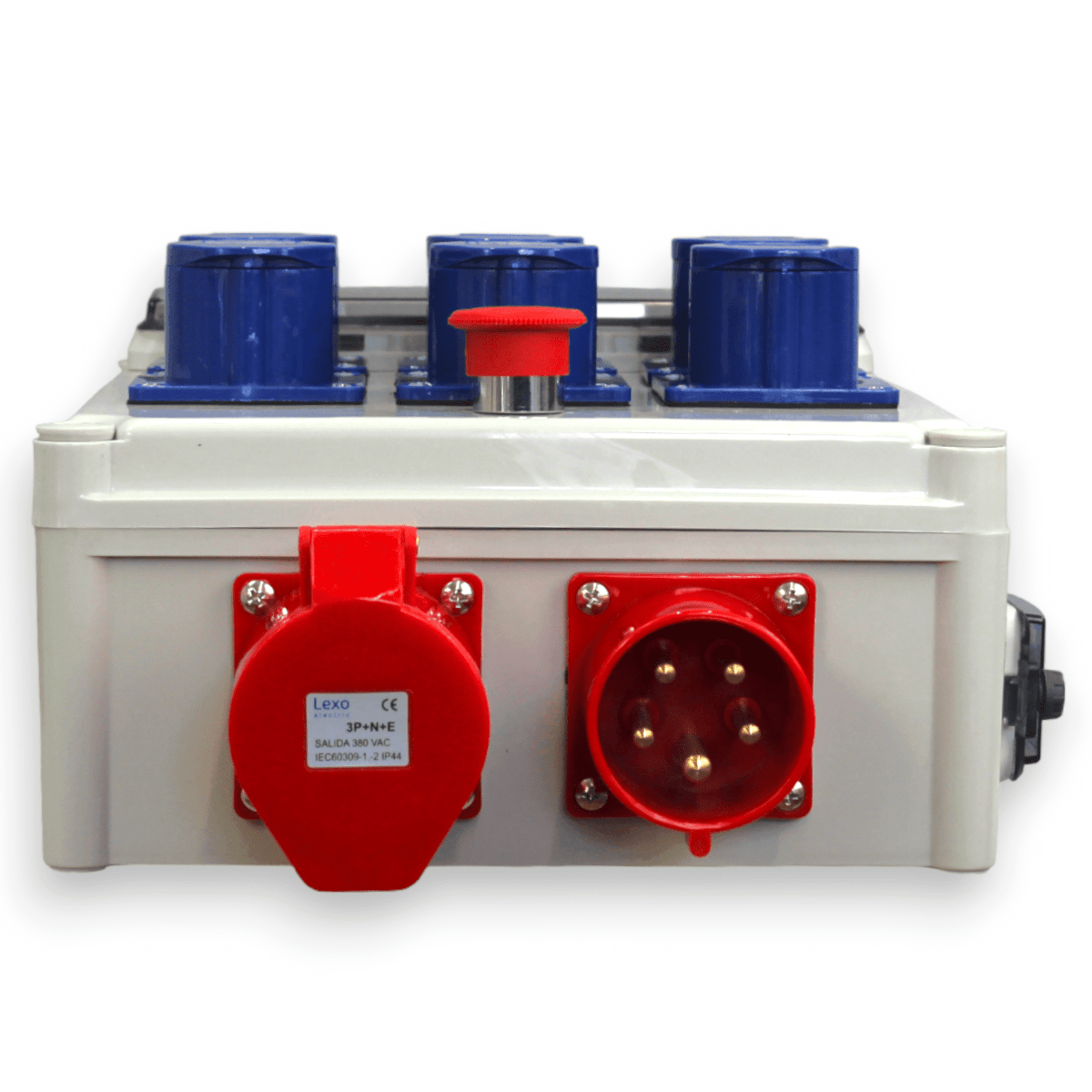 Tablero metálico industrial de faena con parada emergencia 380V/220VAC