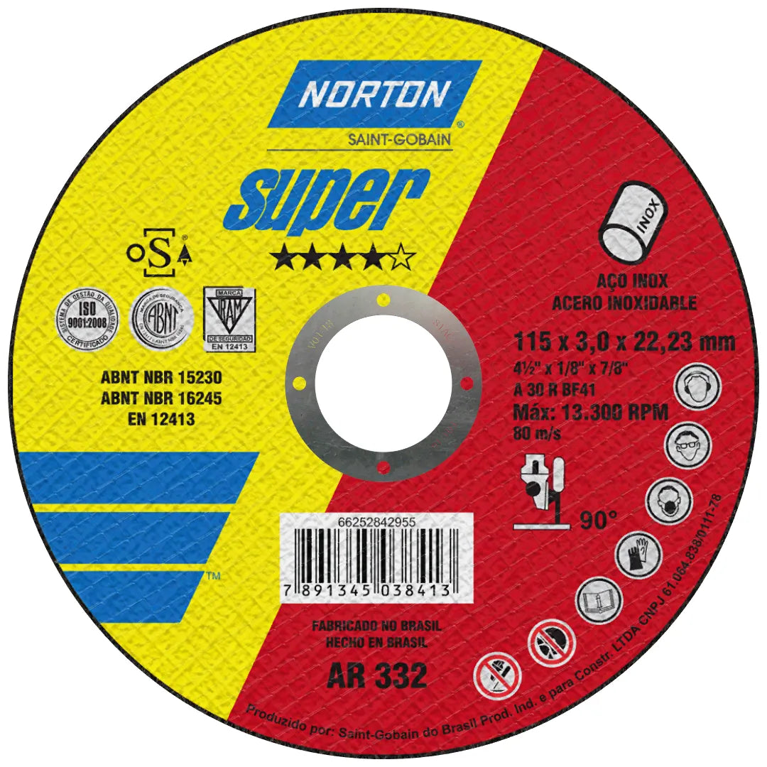 Disco corte 7" #ar-332 ac./inox. (10057380) - NORTON