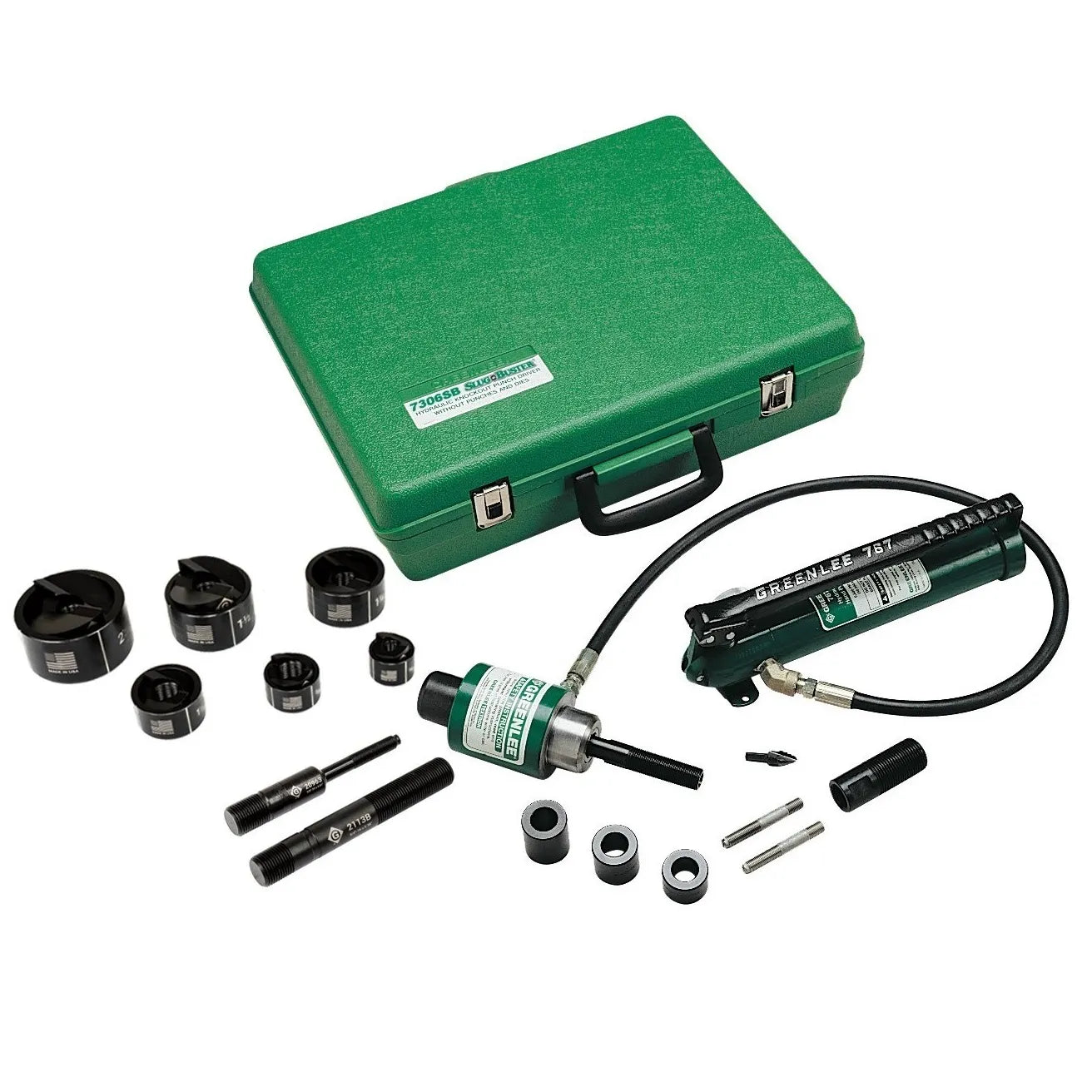 Jgo. sacabocados hidraulico 1/2"-2" recto (7806sb) - GREENLEE