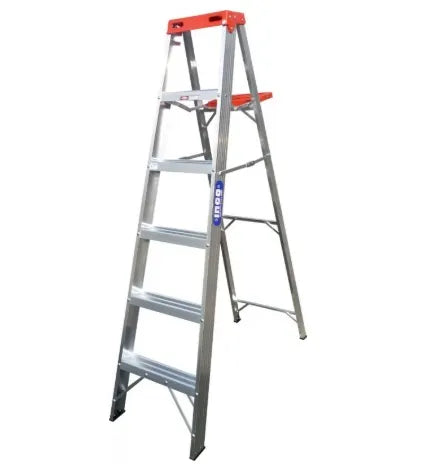 Escalera tijera alum.1,52 mt, 5 pel.roja (10545807) - INCO