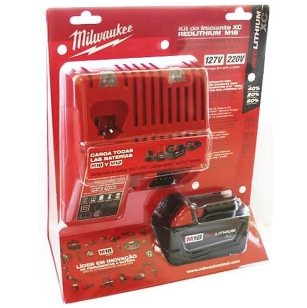 Kit starter cargador y bateria m18 redlithium xc3,0ah (MILWAUKEE0122) - MILWAUKEE