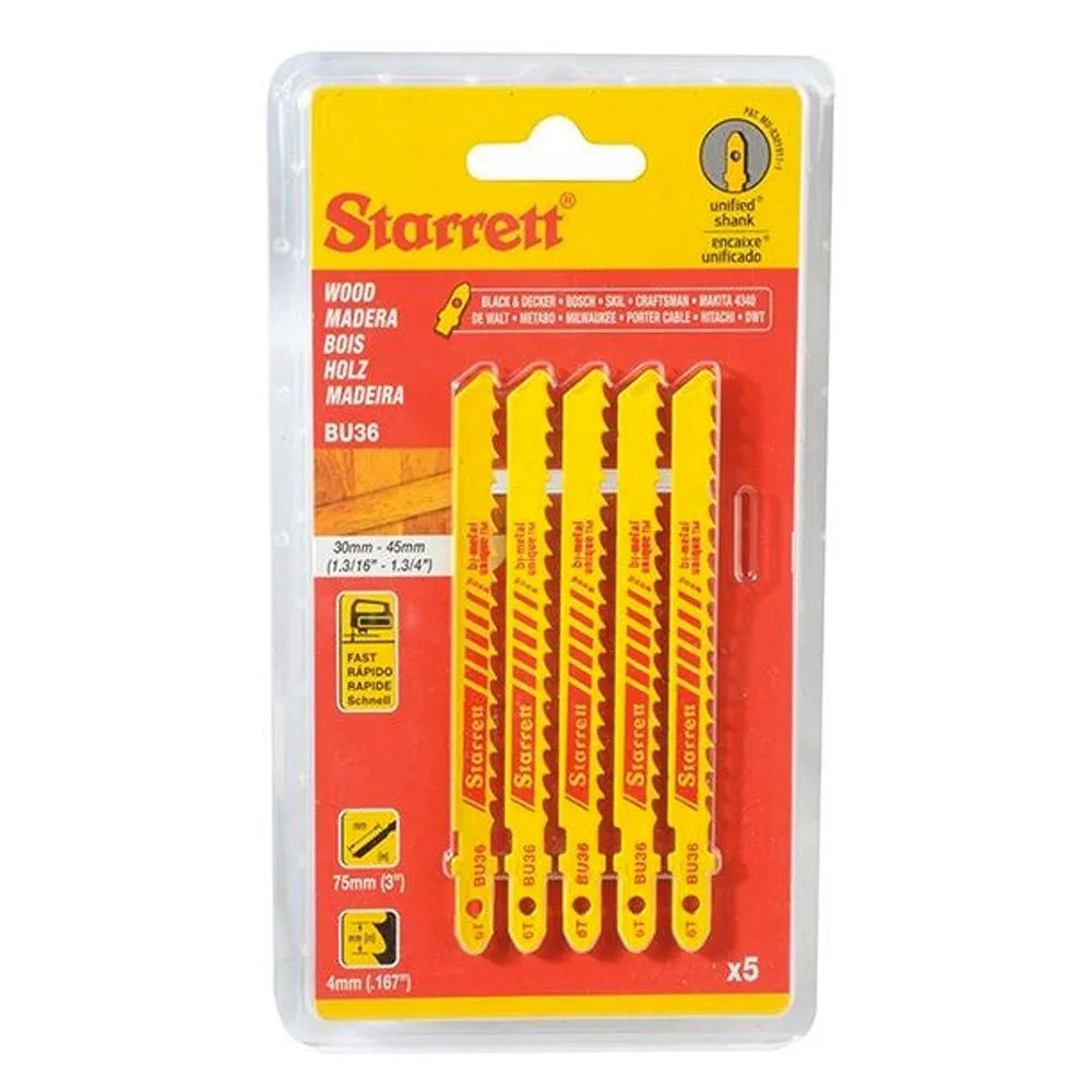 Kit 5 sierras bimetal 8dppx75 mm. (bu38) - STARRETT