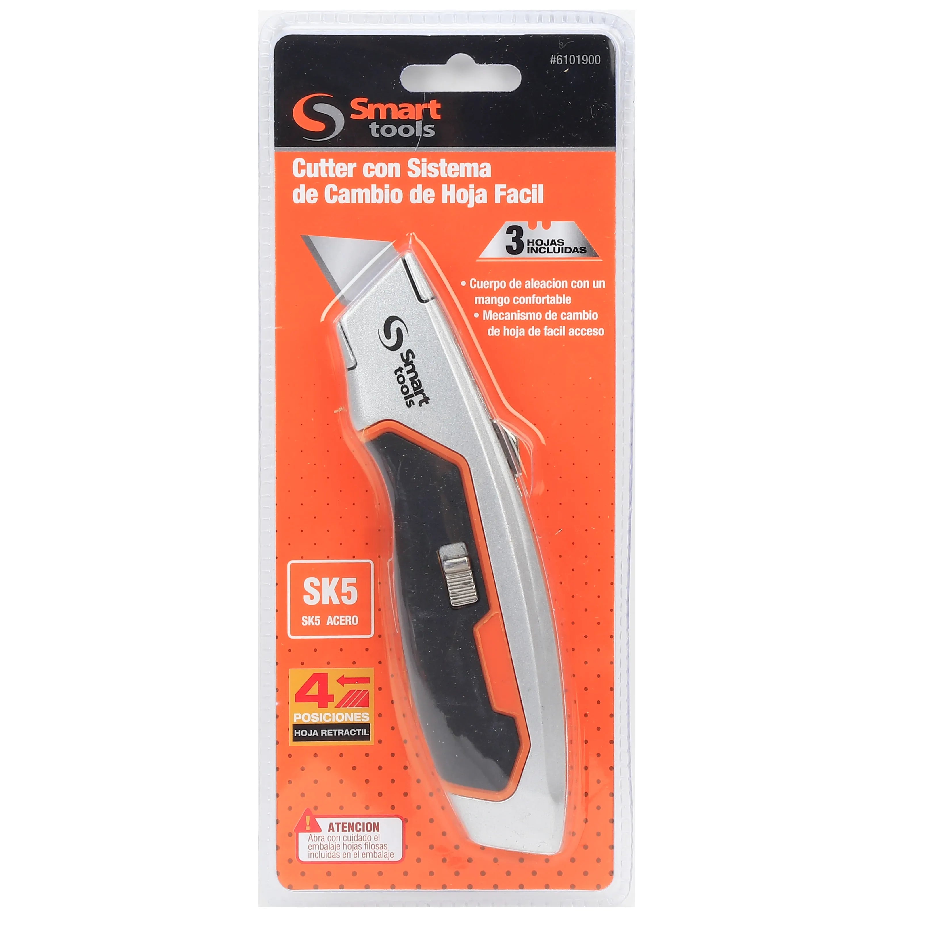 Cuchillo retractil mango aluminio/fibra (6101900) - SMARTTOOLS