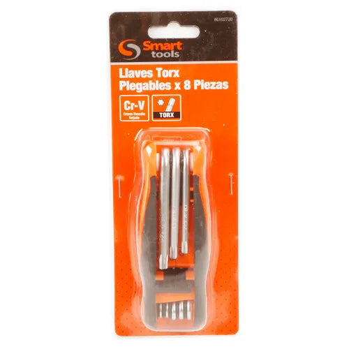 JUEGO LLAVES TORX PLEGABLES 8 PZS. T9 - T40 - SMART TOOLS