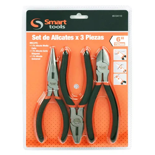 JGO. 3 ALICATES (2 DE 6 1 DE 8) PROFESIONAL - SMART TOOLS
