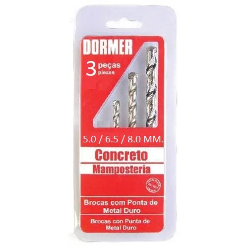Jgo. brocas concreto 3 pzas (a8039205) - DORMER