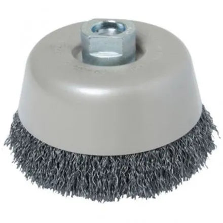 Grata copa conica 4" ac.ondulado m14 (c-42/35) - HELA